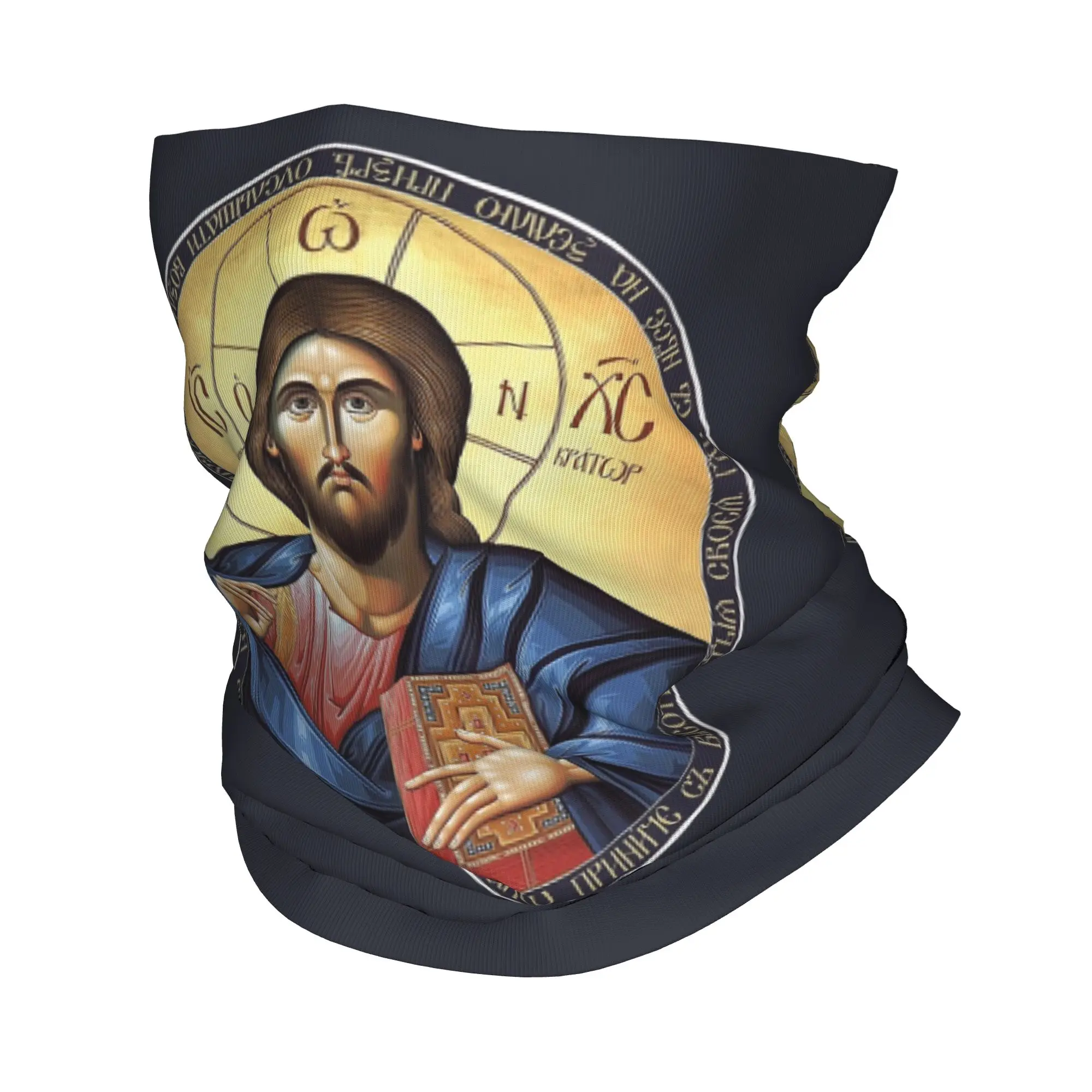 Christ Yeshua Jesus Christian Pantocrator Orthodox Icon Bandana Neck Gaiter Printed Wrap Scarf Balaclava Riding For Men Women