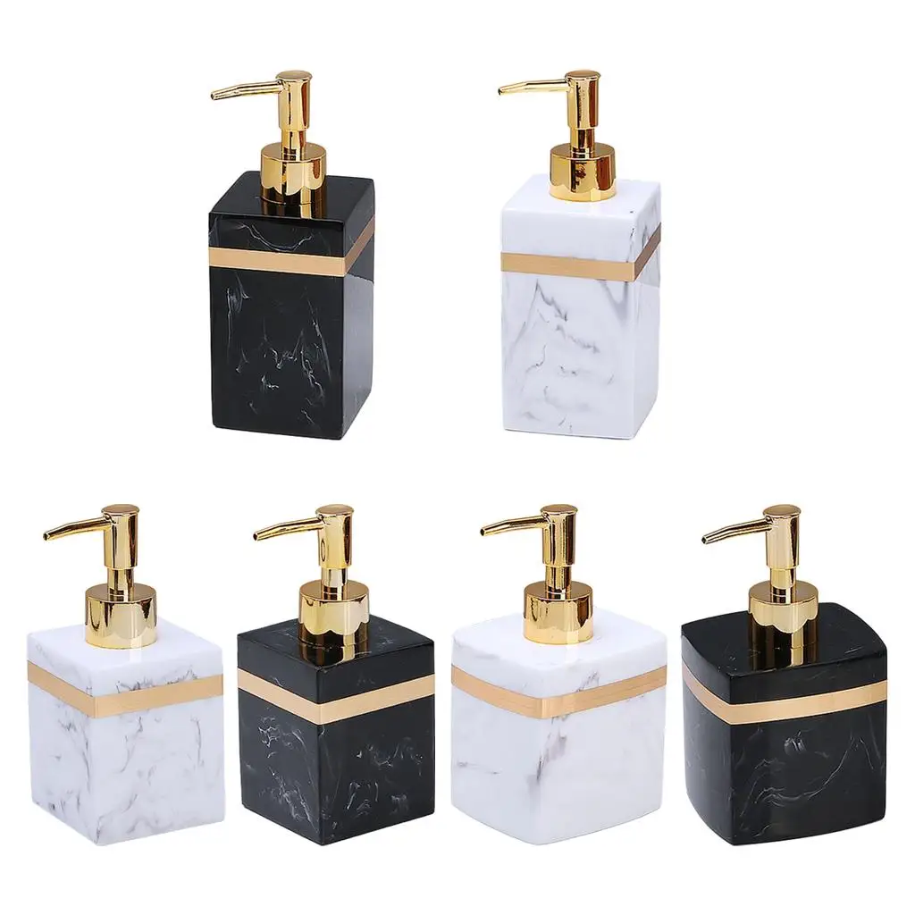 Reusable Resin Soap Dispenser Manual Empty Liquid Lotion Pump Bottle for Room Countertop