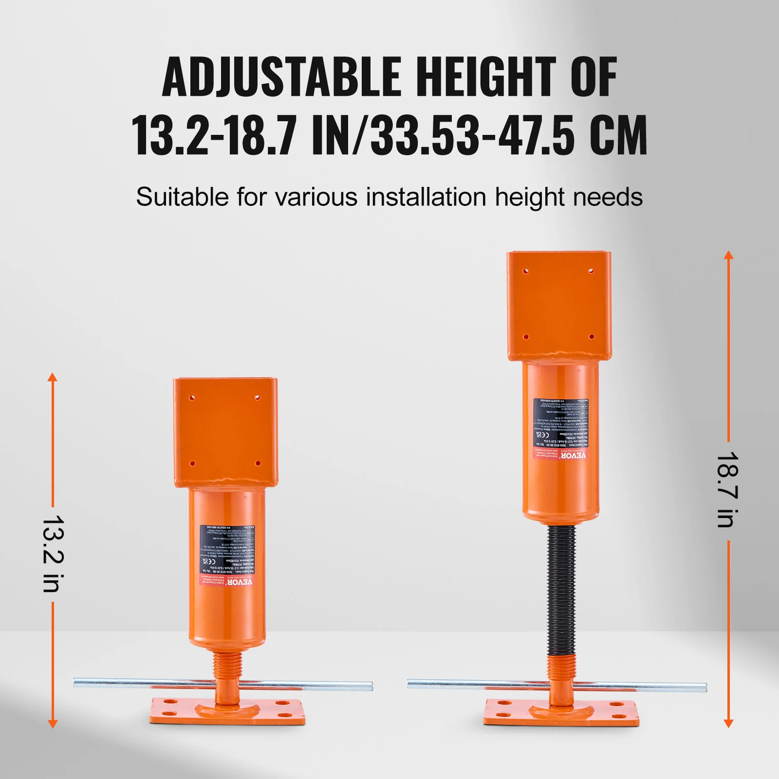 SucceBuy 24700 رطل برغي جاك آخر 13.2 "-18.7" قابل للتعديل الشاطئ جاك المؤقتة منزل الطابق جاك القطب لرفع التسوية المنزلية