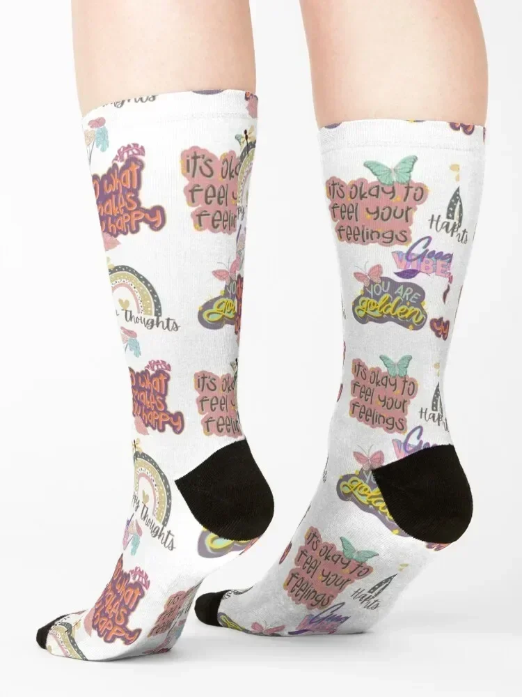 Happy Thoughts Aesthetic Socks shoes sport valentine gift ideas cycling Men's Socks Luxury Women's