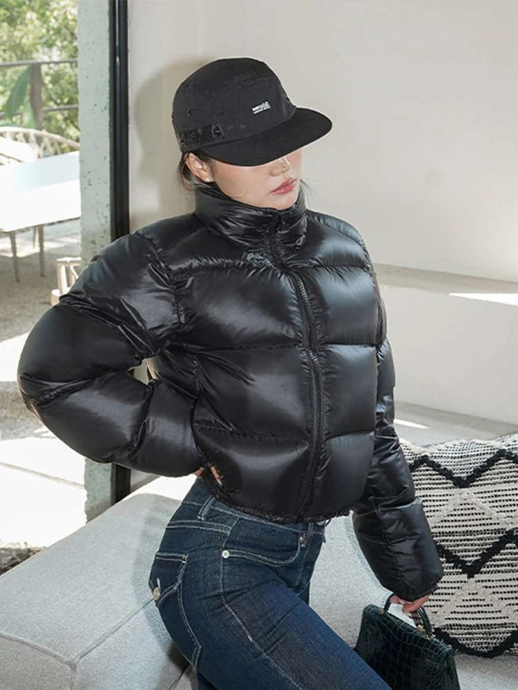 Jmprs Women Streetwear Winter Short Parkas Fashion Thick Warm Puffy Coats Korean Lady Simple Cotton Padded Black Down Jacket New