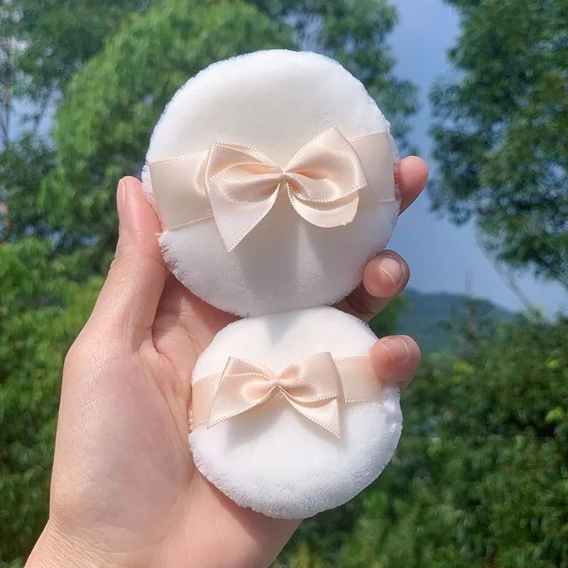 1PC Cloud powder puff loose powder puff dry powder soft honey powder cake flocking plush good night pure cotton velvet puff