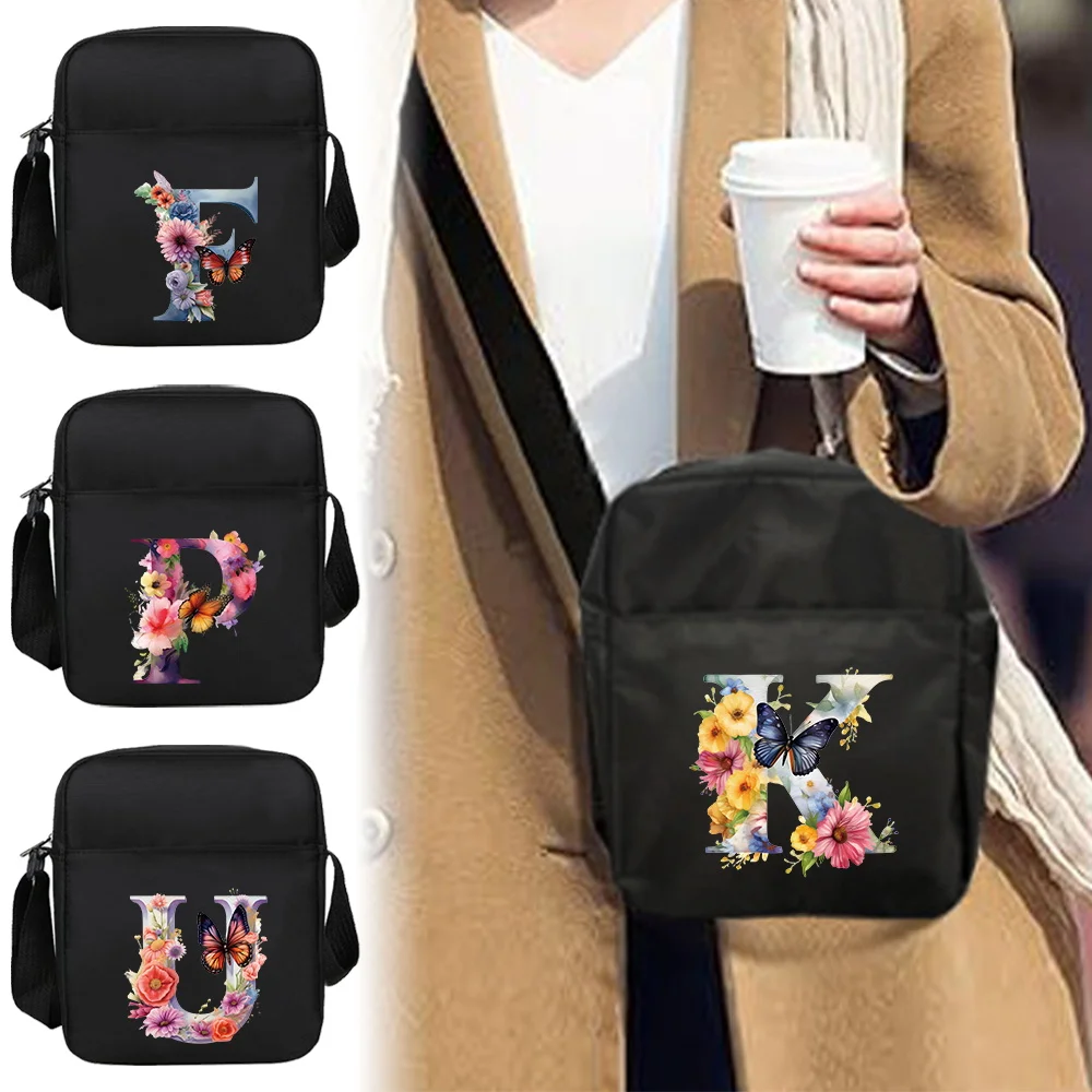 New Unisex Shoulder Bag for Men and Women Outdoor Travel Butterfly Letter Printing Pattern Series Shoulder Bags Item Storage Bag