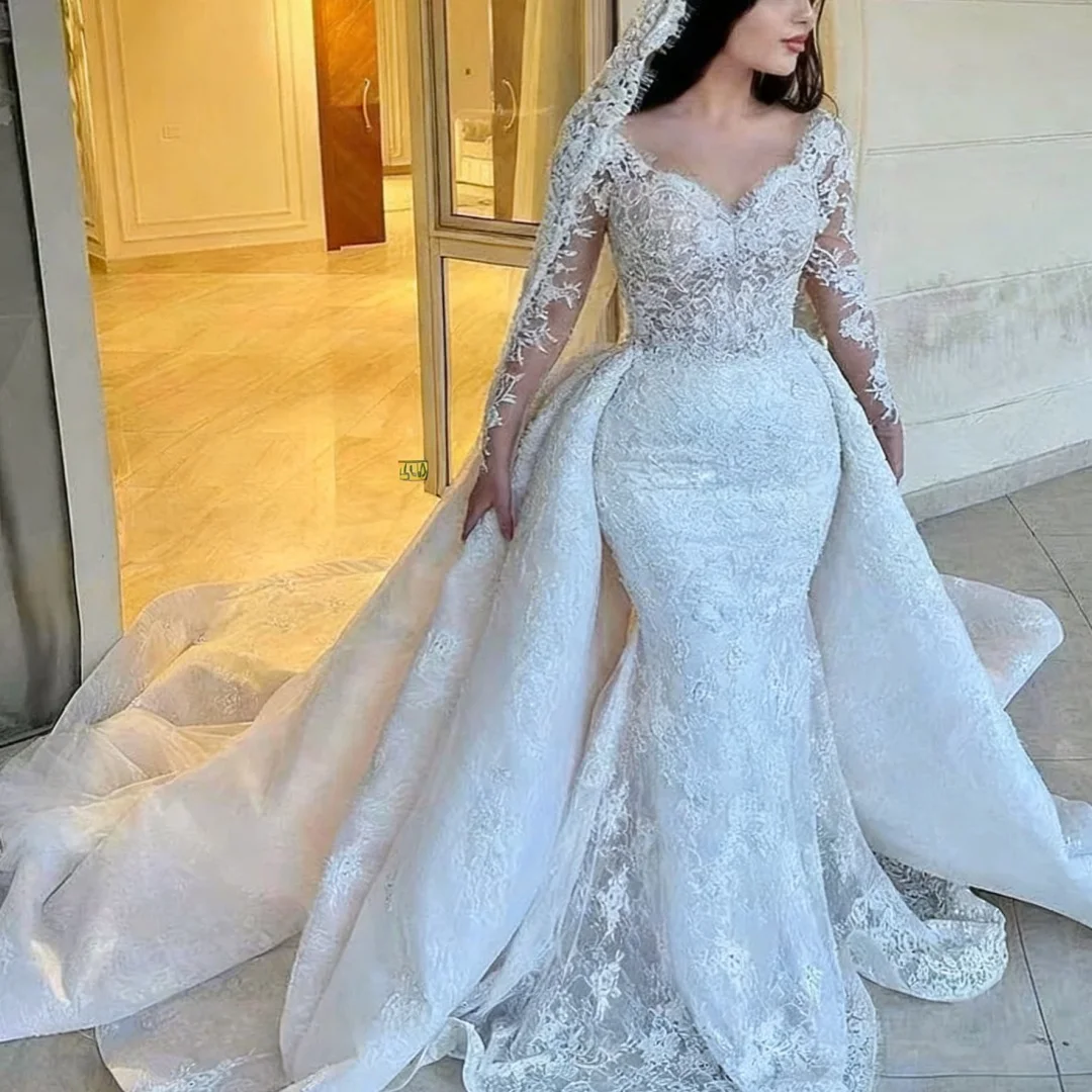 

Customized Strapless Neckline Full Sleeves Elegant Bride Dress Formal Bride Porm Party Gowns