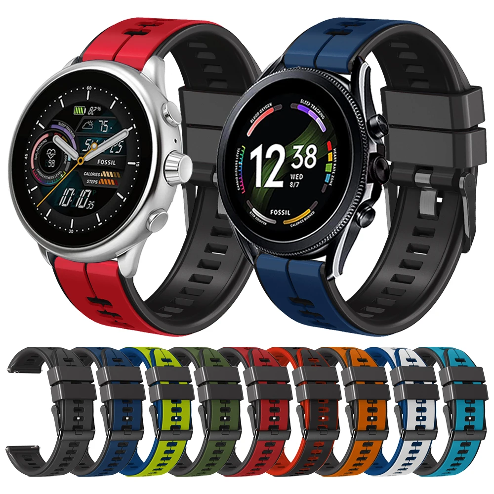 Tali 22Mm 20Mm untuk Fosil GEN 6 44Mm GEN6 / GEN 5 5E Easyfit Pita Silikon untuk Fosil Gen 6 Gelang Edisi Kesehatan