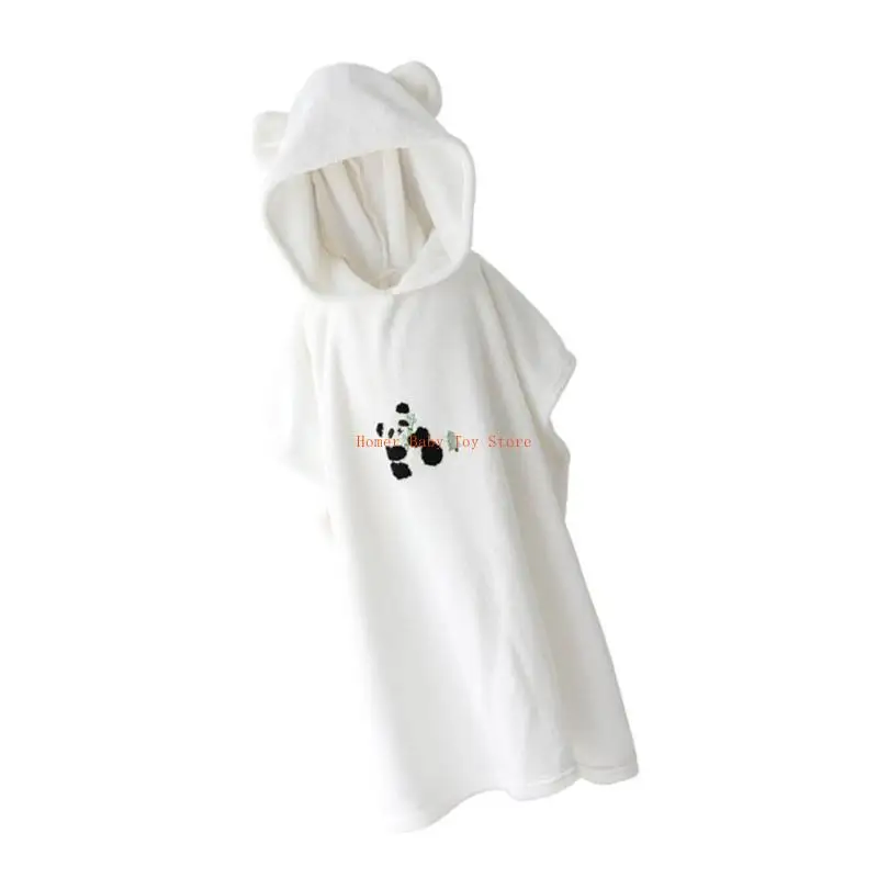 

J0PF Bathrobe Hooded Blanket Children Poncho Cartoon Bath Towel for Toddler Newborns