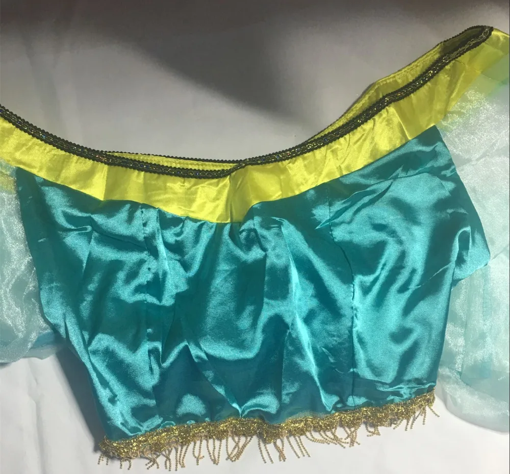 فستان الأميرة قصة الياسمين علاء الدين والمصباح السحري للفتيات لحفلات أعياد الميلاد زي الياسمين التأثيري + السراويل + عقال #6