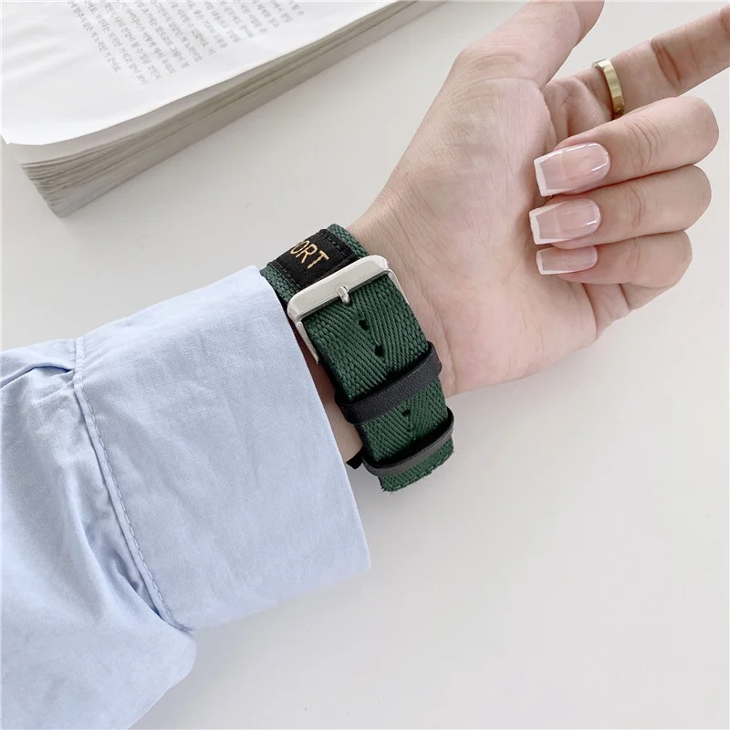 Sports Nylon Strap for Apple Watch Series 7/se/6/5/4/3/2/1 (41mm 45mm 44mm 40mm 42mm 38mm)