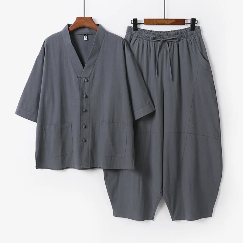 conjunto-de-camisa-y-pantalones-de-lino-para-hombre-cuello-en-v-manga-corta-casual-holgado-transpirable-2-piezas-para-verano