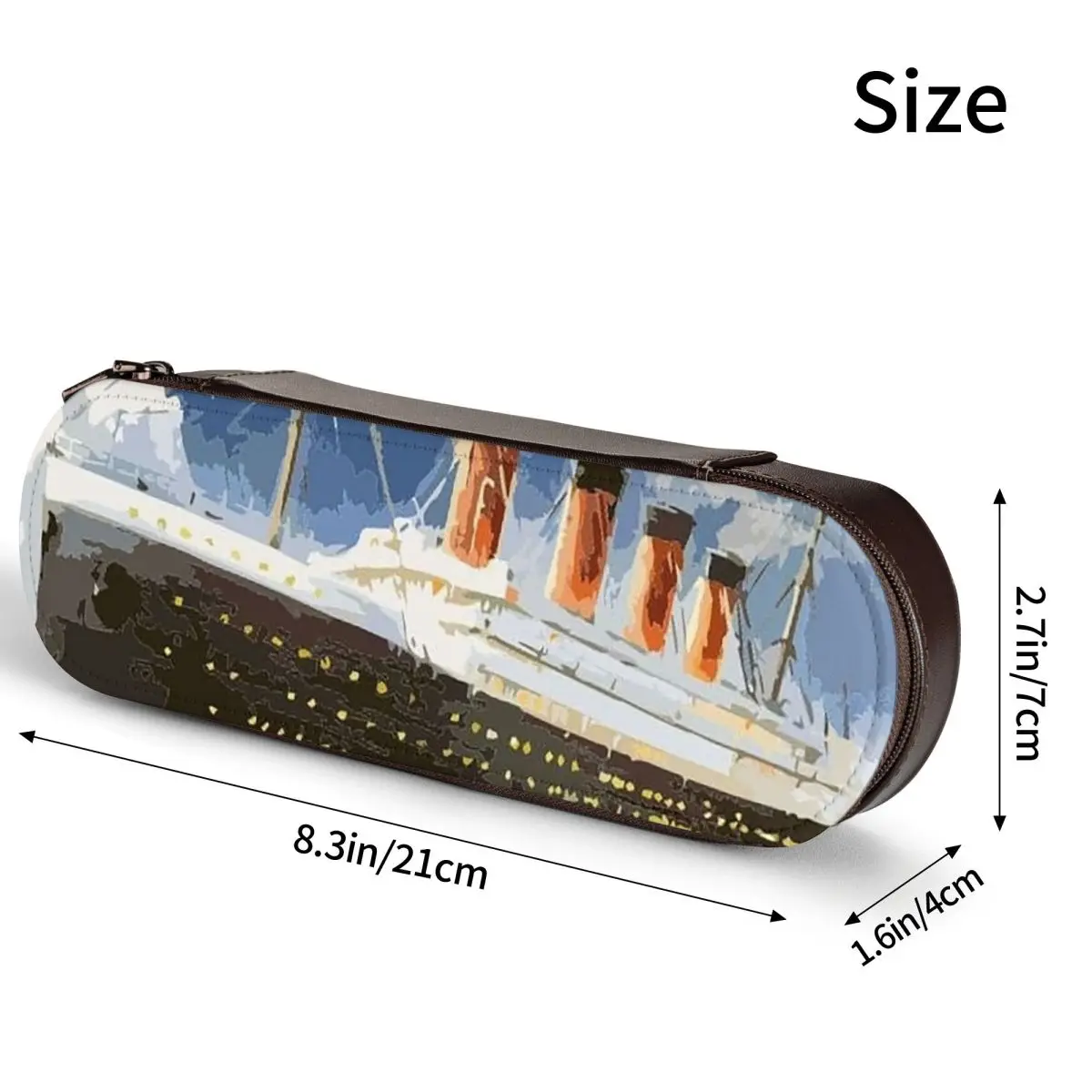 The Most Popular Ship Of All Times, Titanic. Leather Pencil Case Pen Holder Storage Stationery Supplies Pen Box