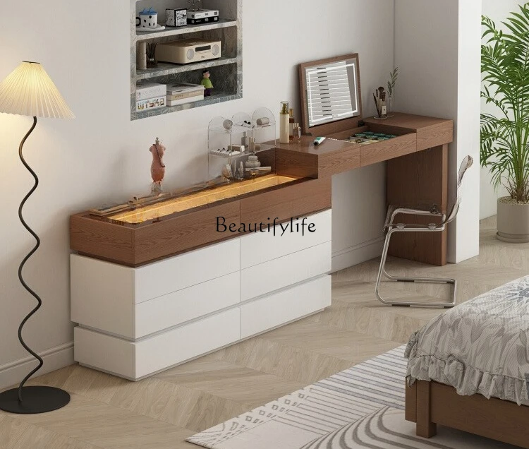 

Dresser, bedroom, eight-bucket cabinet, integrated storage, dressing table can be customized L