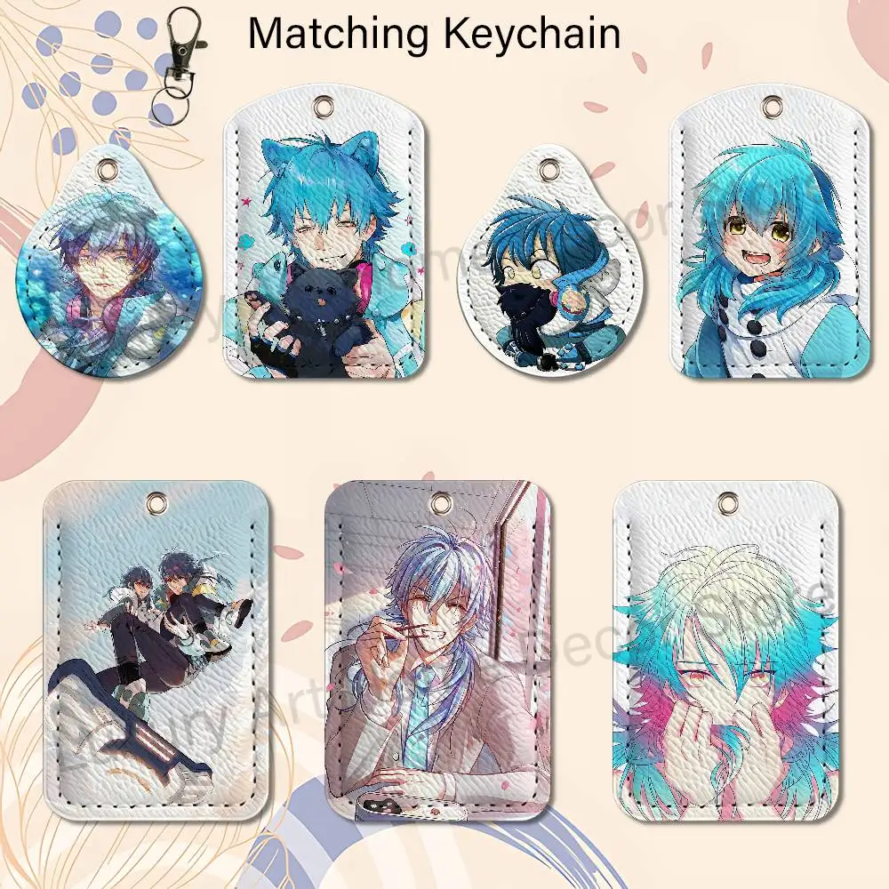 D-DRAMAticals Aoba Seragaki DMMd PU Leather Card Holder Keychain Key Ring Door Lock Access Card Air Tag Case Keychain Card