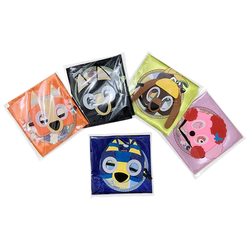 Bluey And Bingo Mask Cloak Toy Set Kids Halloween Birthday Party Anime Figure Cosplay Capes Decoration Toys Gift