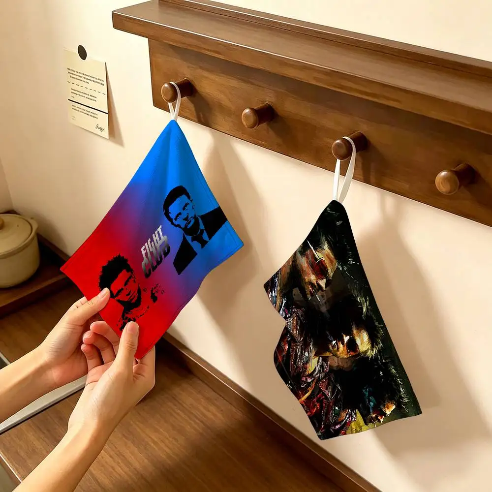 Movie Fight ClubS Reusable Hanging Kitchen Towel, Polyester Cotton Soft Fabric for Office Home Daily Life