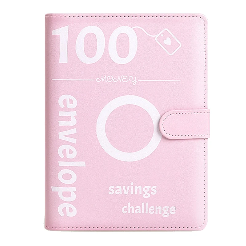 Carpeta de desafío de 100 días para ahorro de dinero, carpeta de desafío de sobre de cuero, fácil, atractivo y recompensa, duradero, fácil de usar