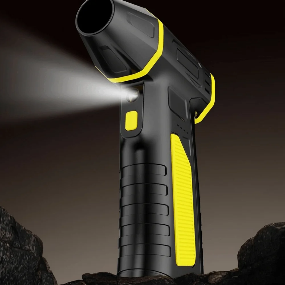

Adjustable Speed Mini Turbo Jet Fan Powerful Airflow Rechargeable Electric Air Duster Safety Hammer Design Handheld