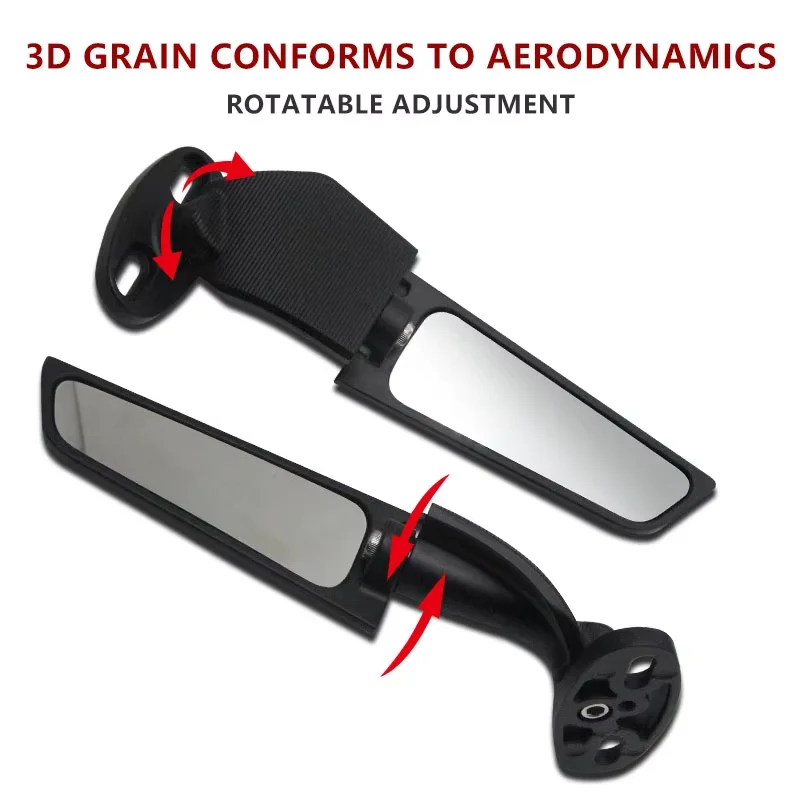 Modified Motorcycle Mirrors Wind Wing Adjustable Rotating Rearview Mirror Side for CFMOTO 250SR 450SR 360° Swivel Rear Tail