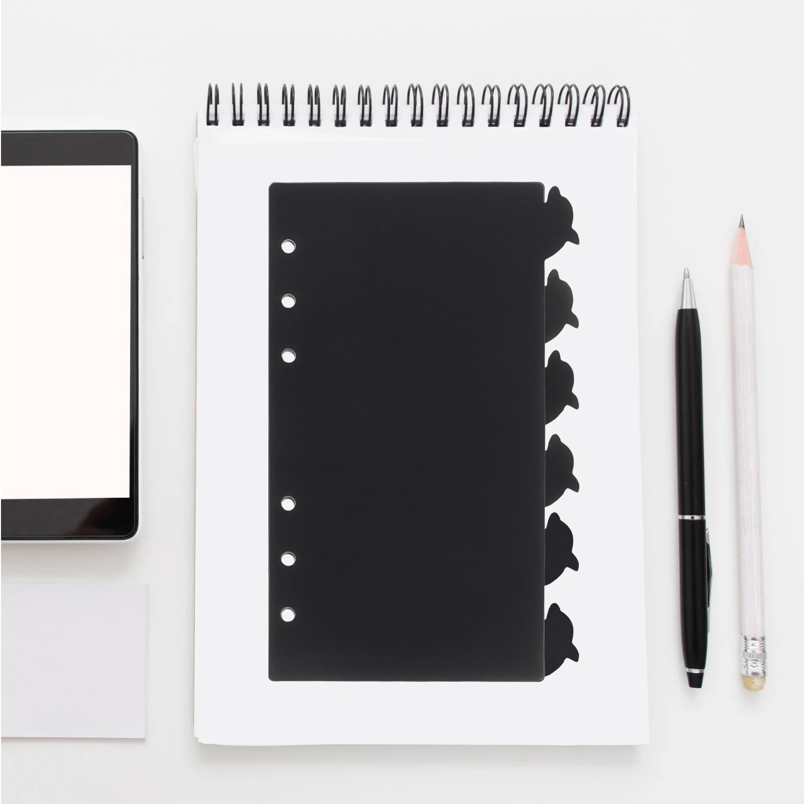 

6 Pcs Dolphin Style Divider Page Binder Book Tabbed Tabs Dividers Porous Classification Detachable Pp Bulk Colored