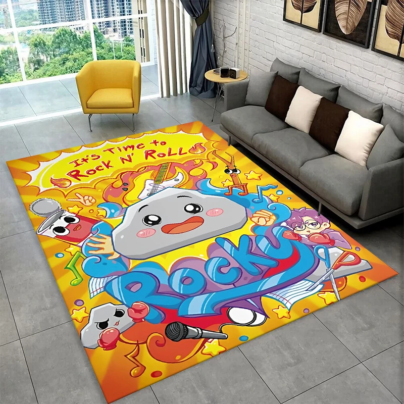 3D Rocky Foxy Boxy Lankybox Carpet Rug for Playroom Bedroom Living Room Sofa Home Decor,kid Game Area Rug Non-slip Floor Mat