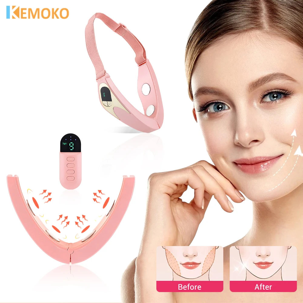 LED Face Lifting Belt, V-Line Up Facial Lifter, Emagrecimento Vibração Massager, Display Duplo Chin, Dispositivo de Beleza