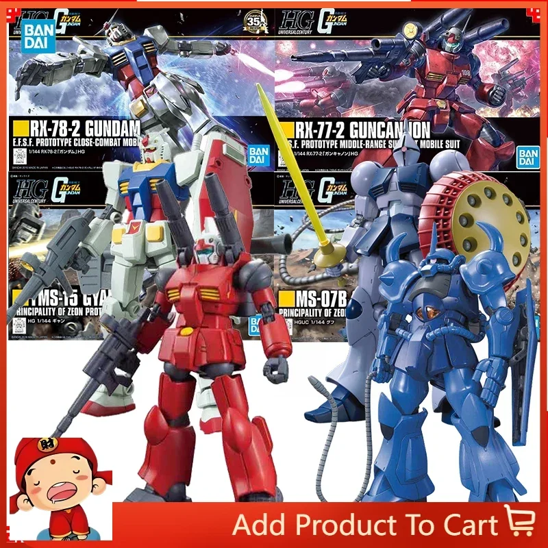 

Bandai Gundam Model Kit HGUC Gyan Gouf RX-78-2 Guncannon Action Figure Gunpla Building Kit Gundam Collectibles Anime Figures Toy