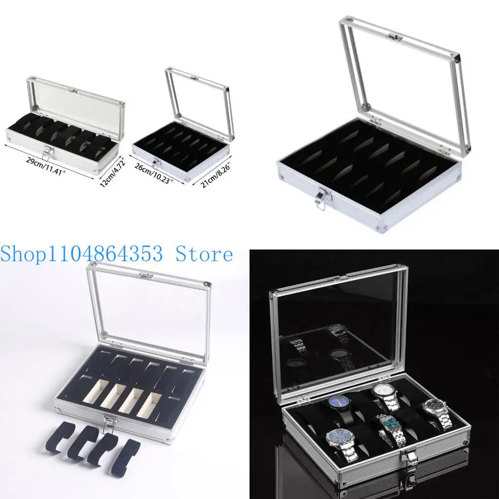 

652F 6/12 Сетки Ювелирные изделия Коробка для часов Прозрачные чехлы для хранения часов
