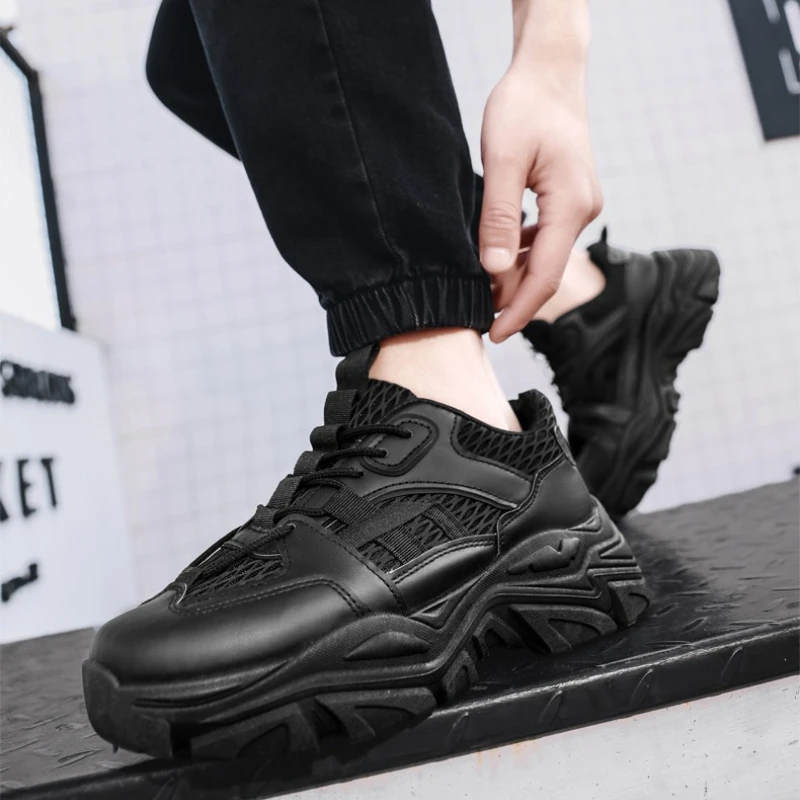 

Мужские новые модные повседневные спортивные туфли с круглым носком, увеличивающие рост, однотонные, с утолщенной подошвой, лимитированная серия