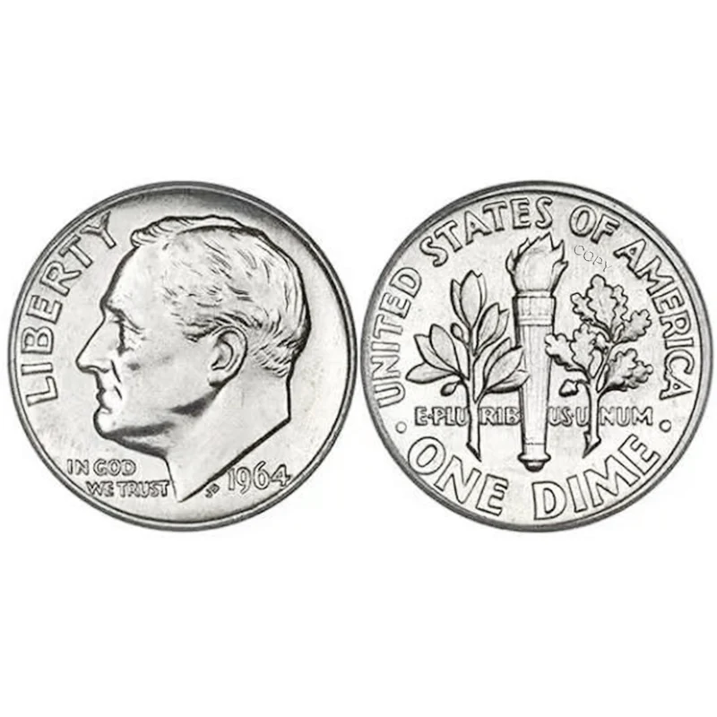 1964 الأمريكية روزفلت طبق الاصل مجموعة العملات الفضية التذكارية الميدالية الأمريكية محظوظ هدية ديكور المنزل تذكارية