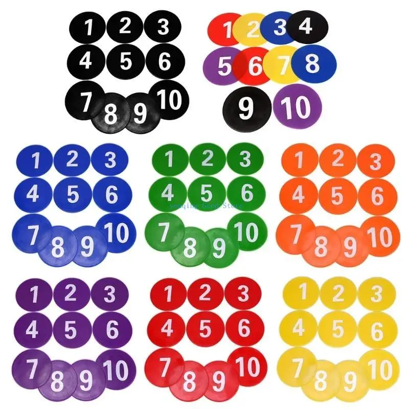 

N58B Numbered Floor Spots Markers Soccer Flat Sign Discs Football Nonslip Floor Marker