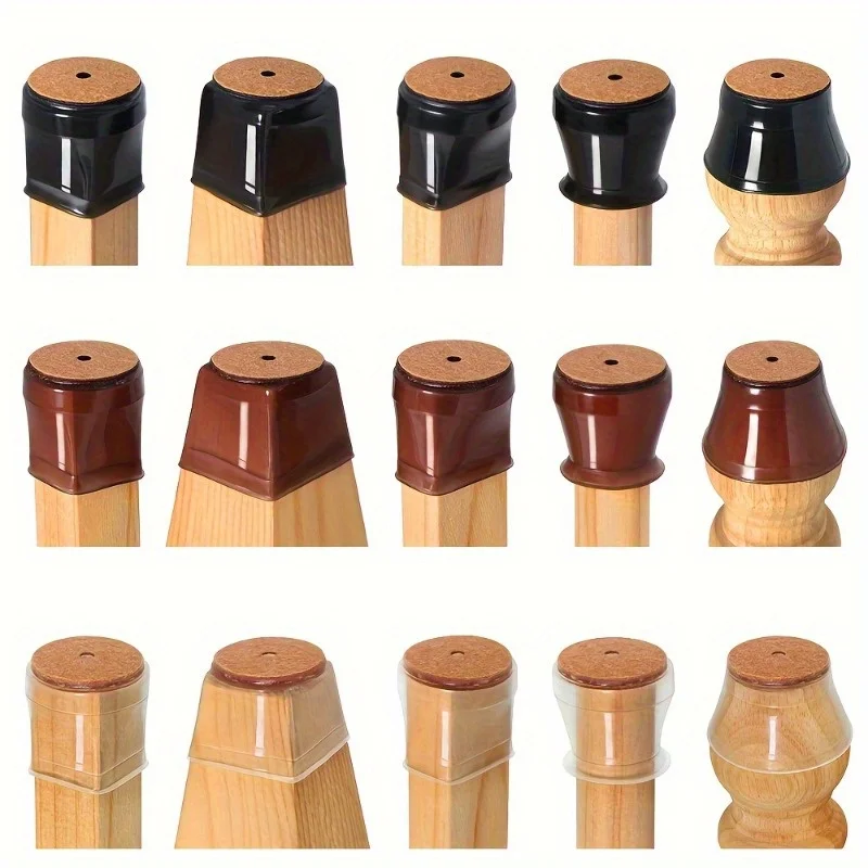 24-Pack Chair Leg Floor Protectors - Felt Silent Anti-Scratch Pads for Wood/Tile, Noise Reducing