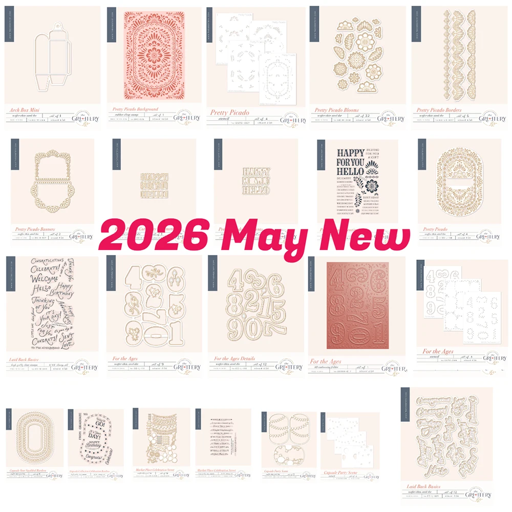 

The Grettery Market Place Celebration Stree Metal Cutting Dies Clear Stamps Scrapbooking Supplies DIY Make Photo Album Embossing