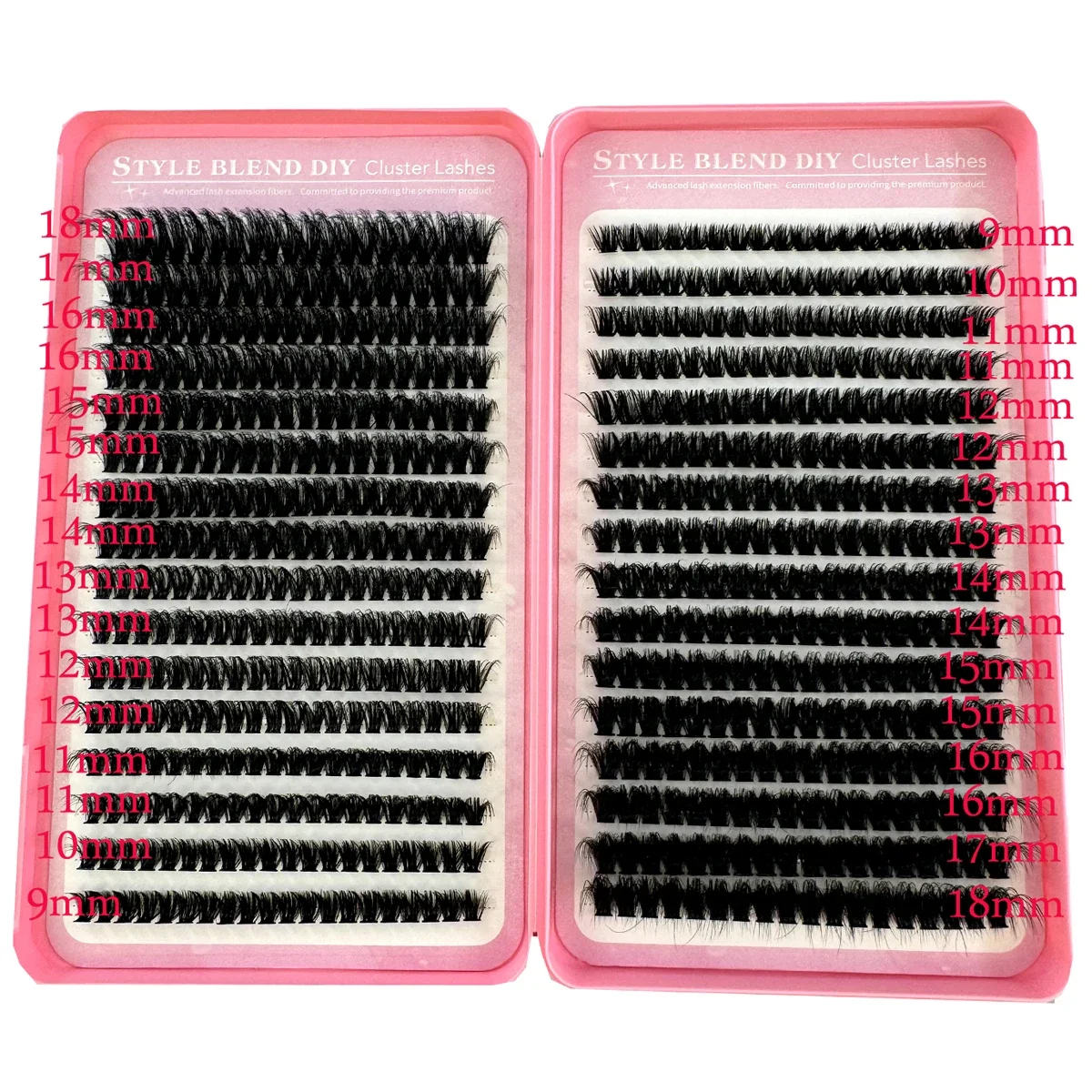 640pcs 60D/80D/100D 9-18mm Individual Lashes Eyelash Book Clusters Extensions False Eyelash DIY at Home Cluster Eyelash Makeup