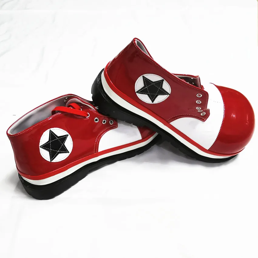 Stivali da clown rossi grandi da 34 cm Scarpe da club per adulti Scarpe da carnevale da uomo Divertenti Halloween Joker Cosplay Festival Party