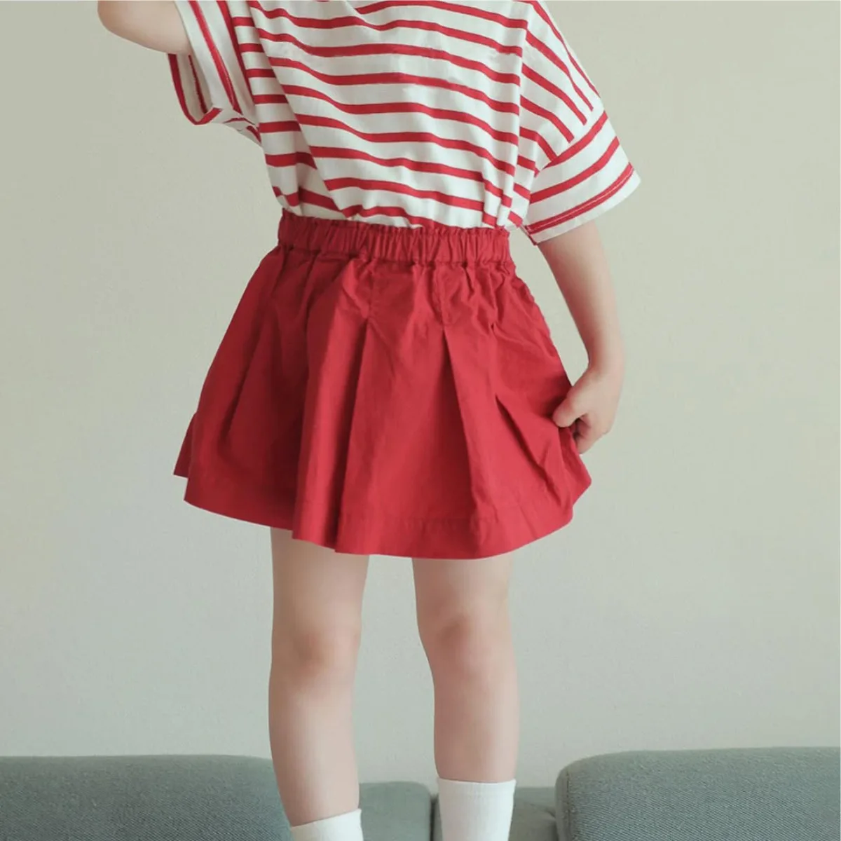 2026 Summer New Girls Skirts Solid Baby Girl Cute Pleated Skirt Cotton Infant Short Skirts A-line Skirt Toddler Clothes