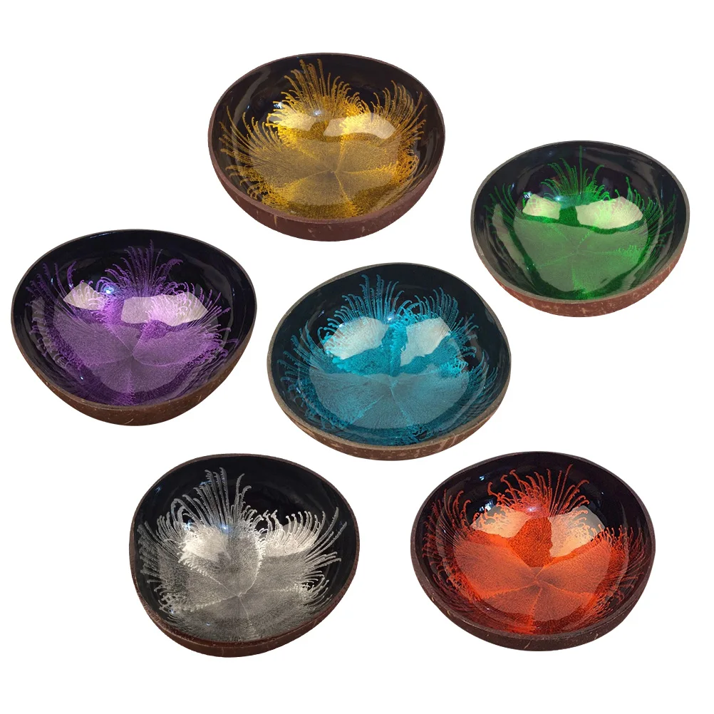 

Coconut Shell Bowl Candy Container Nuts Holder Decorative Office Bowl Natural Friendly Unique Pattern Fashionable Suitable Keys