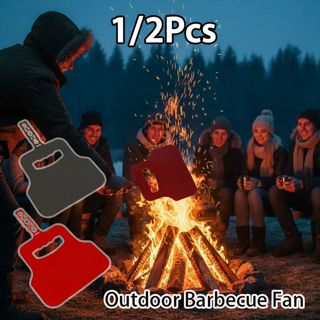 Manual Wind Maker Plastic Hand Fan Portable Fire Starter Tool for Outdoor Camping BBQ Grill Blowing Picnic Garden Patio Barbecue