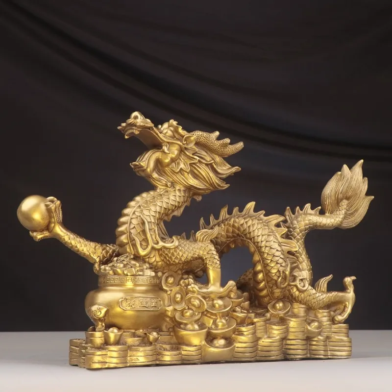 ornaments, Han Dynasty and phoenix auspicious crafts, twelve zodiac animals , copper treasure basin dragon