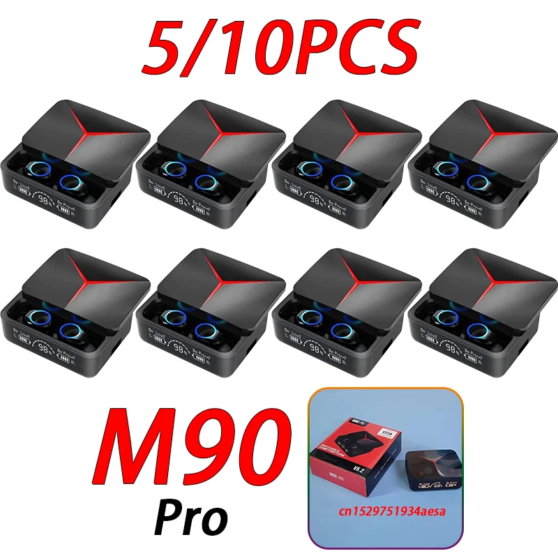 10/5PCS M90 Pro TWS Gaming Headphone Bluetooth Earphone Headset Wireless 2023 Earbuds Stereo V5.3 PK F9-5C