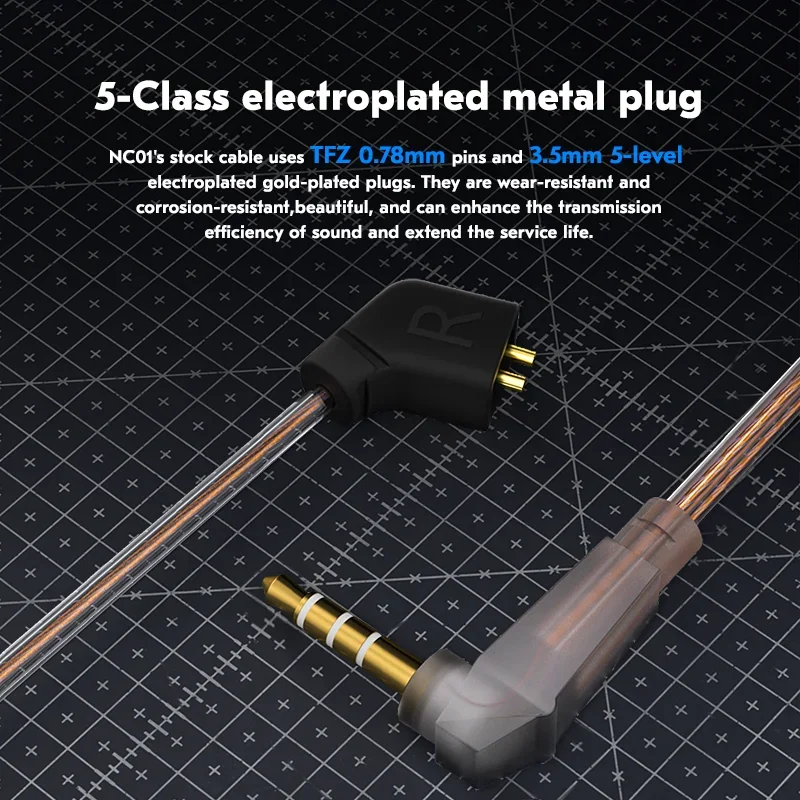 CCZ NC01 Gospel Avant-garde تصميم جمالي معالجة بالأشعة فوق البنفسجية PC تجويف 5-Class قابس معدني مطلي واحد DD HiFi سماعة أذن داخل الأذن