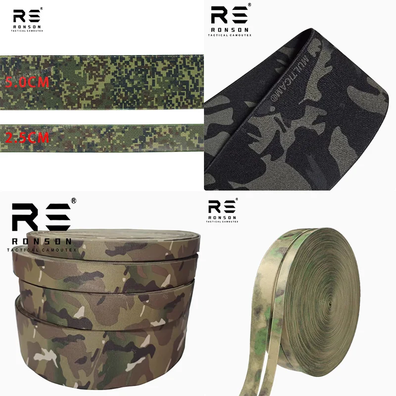 2.5/3.8/5.0/10cm MC MCBK ATFG EMR Camouflage Elastic Strap High Stretch Durable Wide Edge Tactical Vest Adjustable Belt