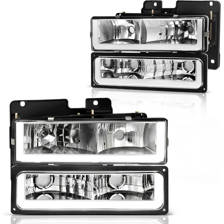 LED-koplampen compatibel met 19901999 Chevy C K 1500 2500 3500 Suburban Tahoe GMC Yukon met dagrijverlichting f