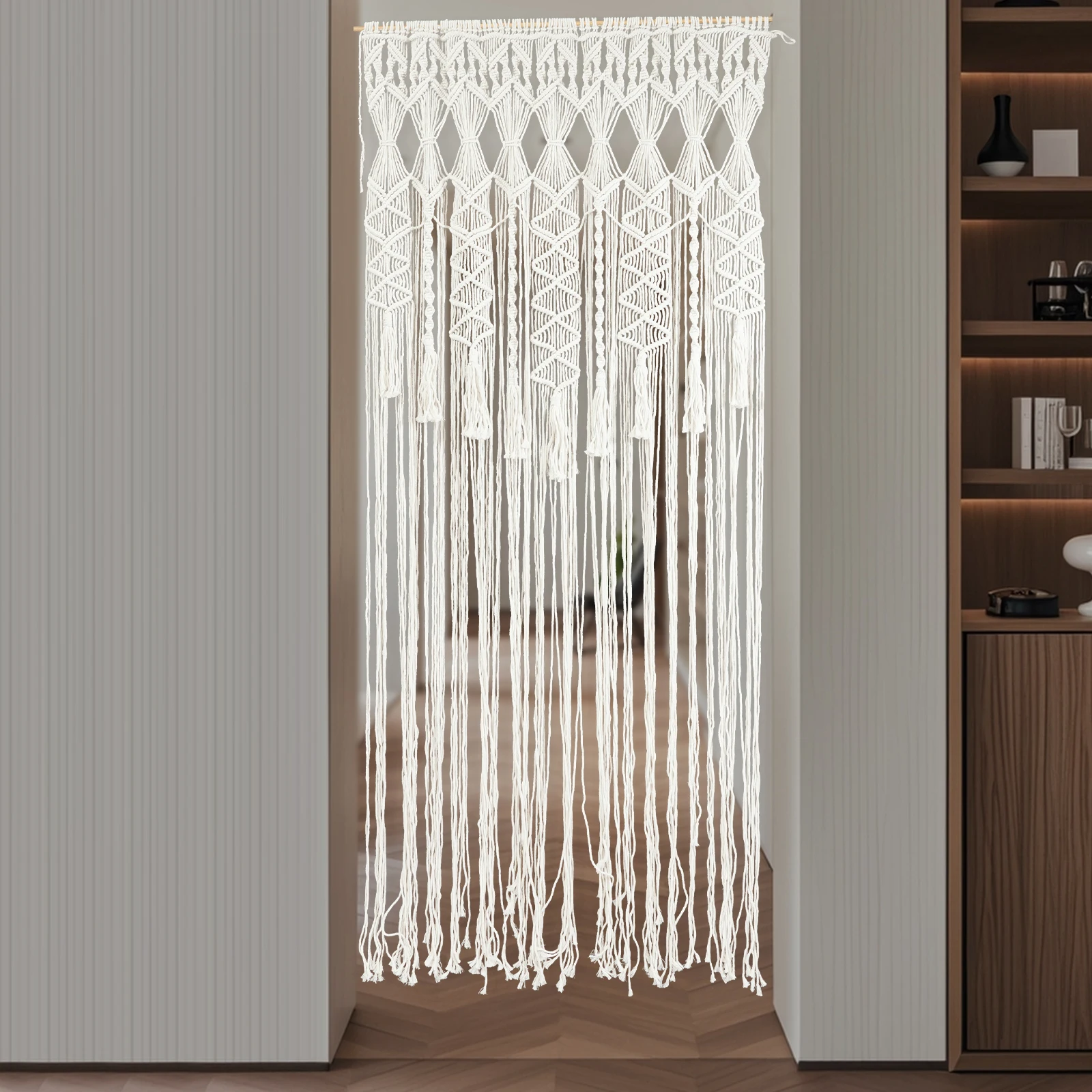 

Door curtain, made of high-quality polyester cotton thread, can be used as a room partition, background, and tapestry