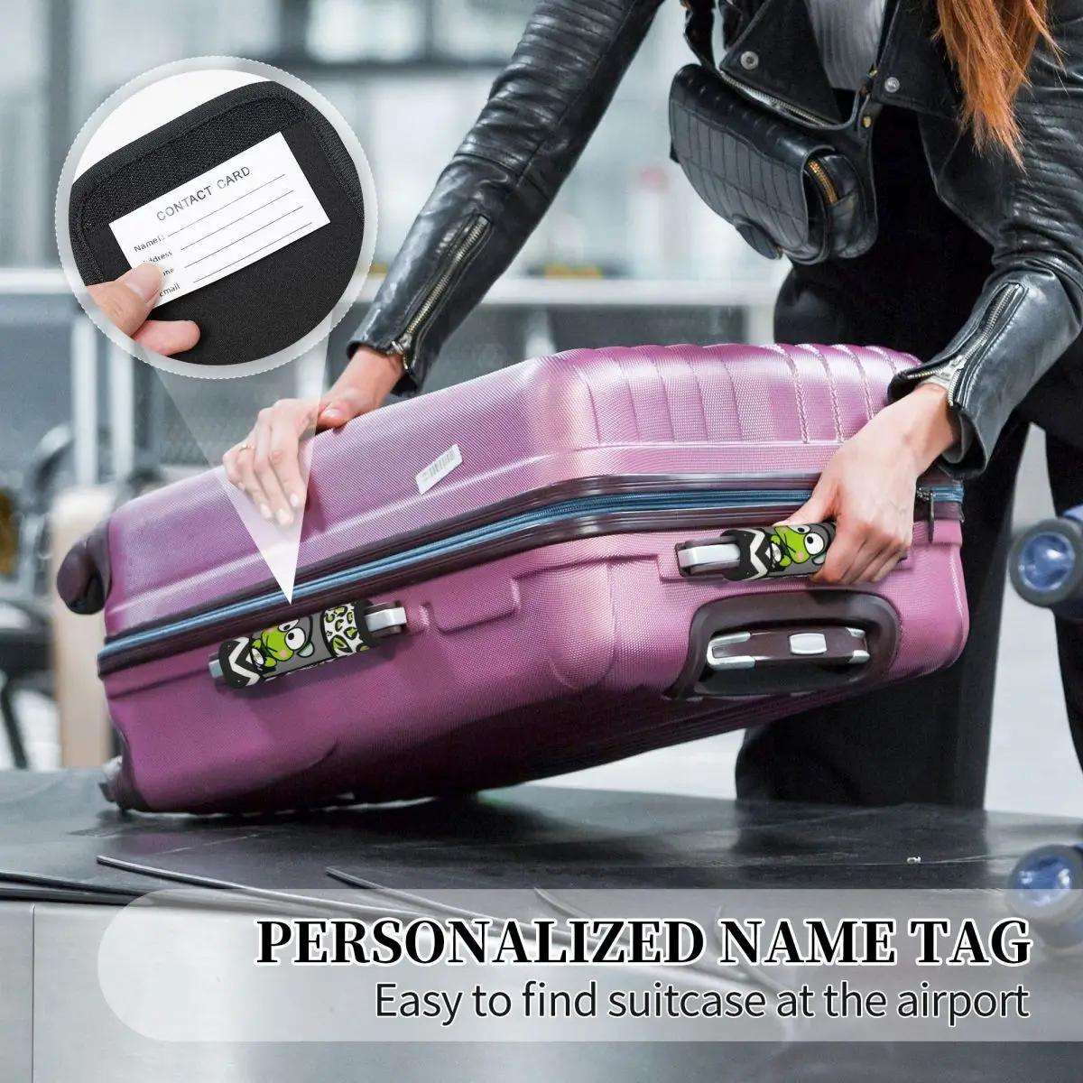 مخصص لطيف Kerokero Keroppi 2 قطعة مقبض الأمتعة التفاف لينة قبضة غطاء مقبض مقبض قبضة النيوبرين الأمتعة لسيارة الداخلية #5