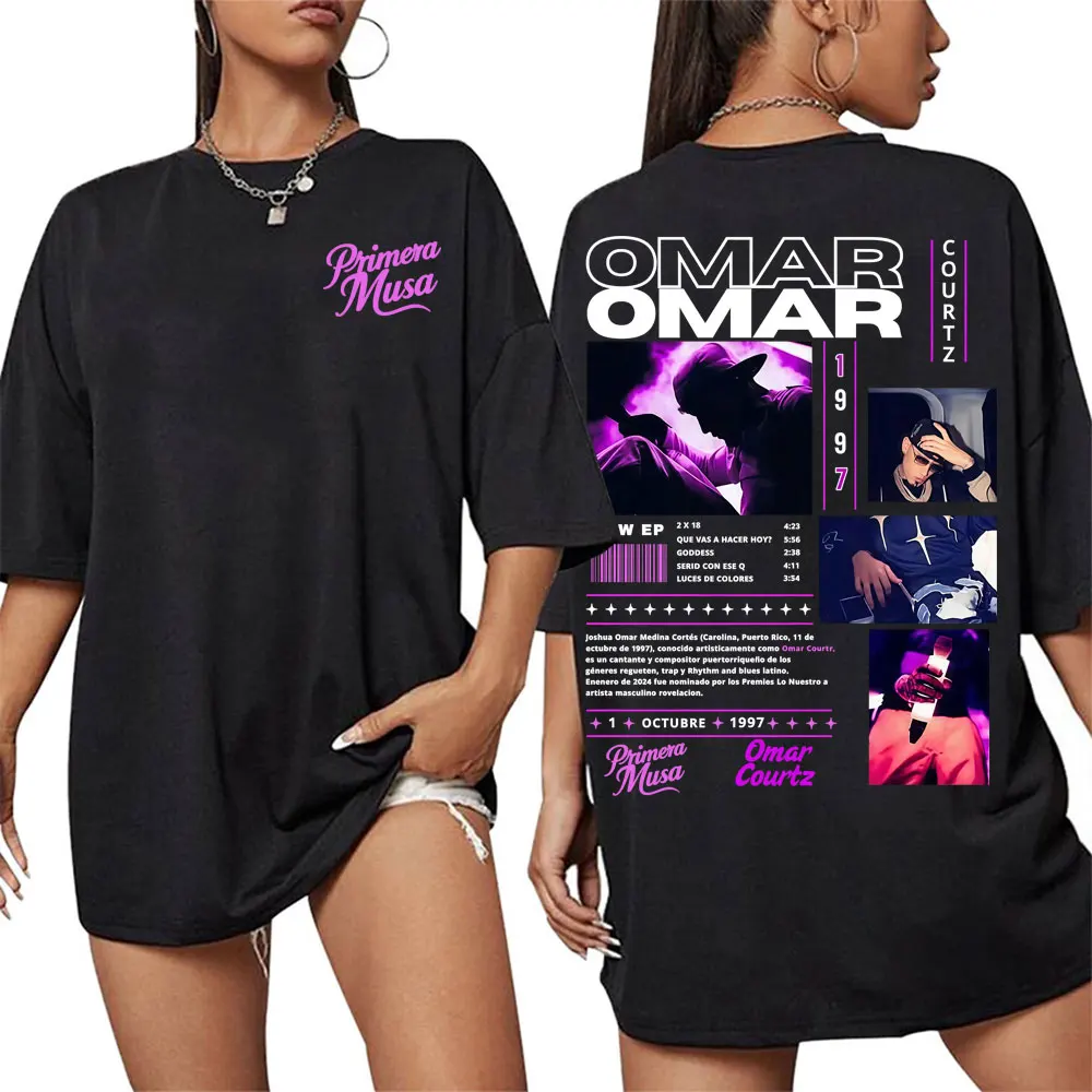 เสื้อยืดโอมาール คอร์ทซ์ พรีเมรา มูซา อัลบั้ม 2025 ซัมเมอร์ทัวร์ ลายพิมพ์ผ้าฝ้าย 100% สำหรับผู้ชายและผู้หญิง สไตล์วินเทจ กอธิค ทรงโอเวอร์ไซส์ สวมใส่สบาย