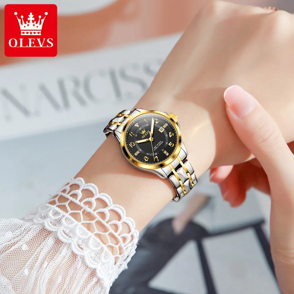 Mode Dames Quartz Horloges Topmerk Luxe Hoge Kwaliteit Dameshorloge 30M Waterbestendigheid Datum Lichtgevende Horloge Voor Dames