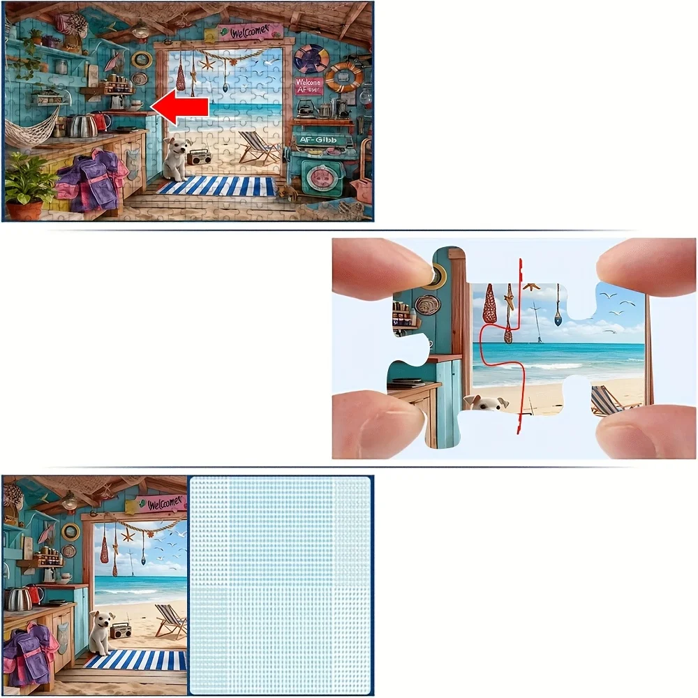 Quebra-cabeça para adultos, 500/1000 peças, provocador de cérebro em grande escala com padrões complexos, caixa portátil para família gam