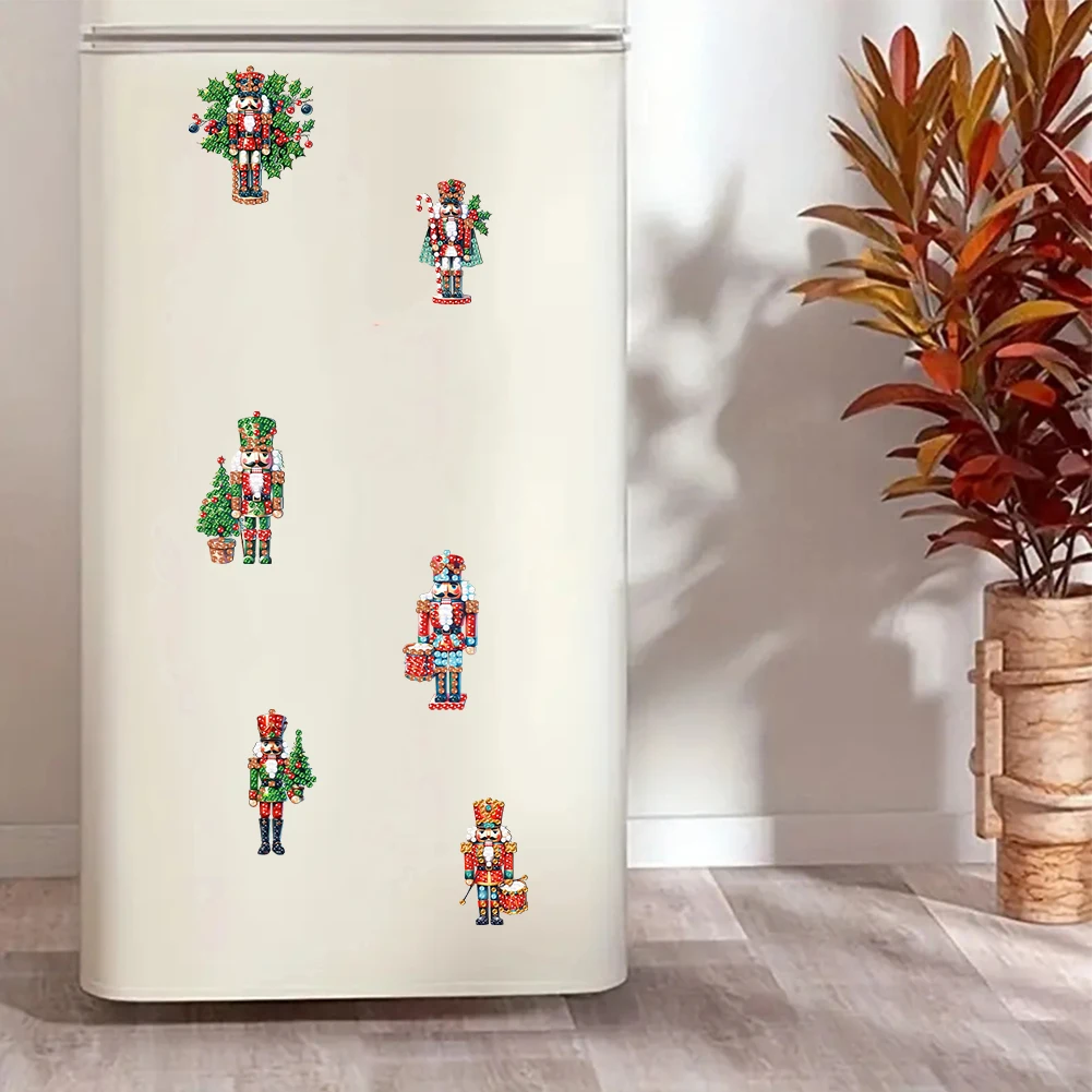 

Набор из 6 акриловых магнитов на холодильник в форме рождественских Щелкунчиков для алмазной вышивки, для взрослых и начинающих