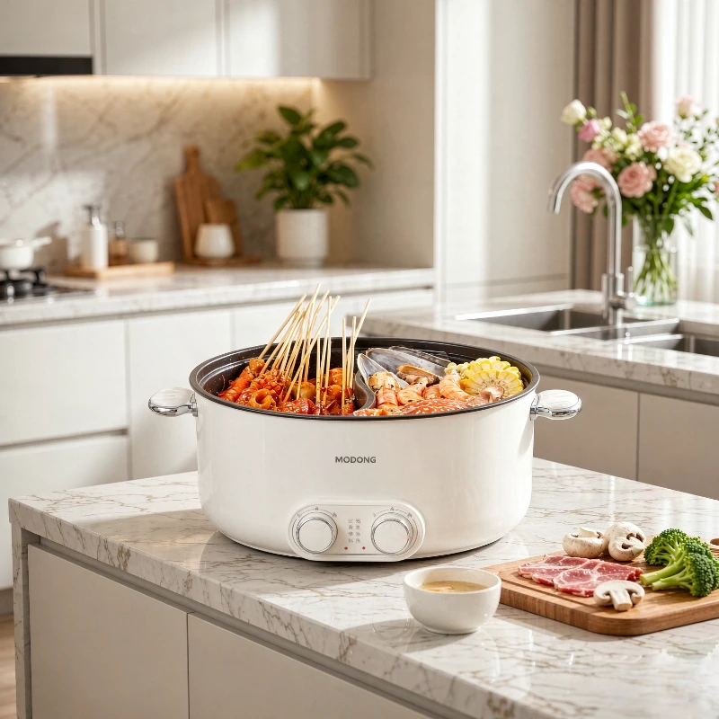 6L Dual Flavor Electric Hot Pot 2000W Split Cooker Independent Dual Temperature Control Large Capacity Home Use 전기 훠궈 냄비