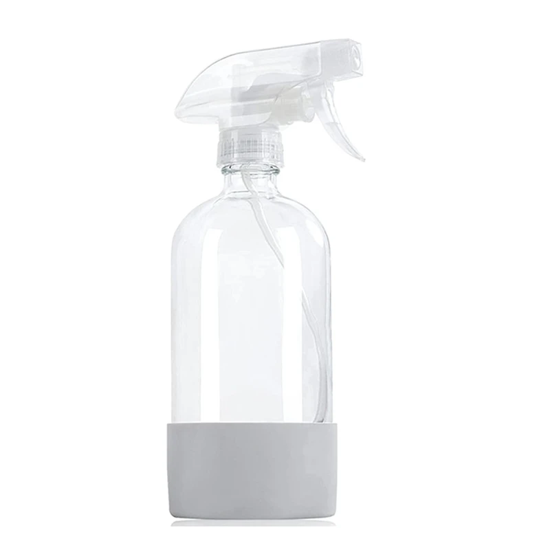 Refillable Empty Bottle With Silicone Sleeve For Cleaning Solutions, Water Sprayer