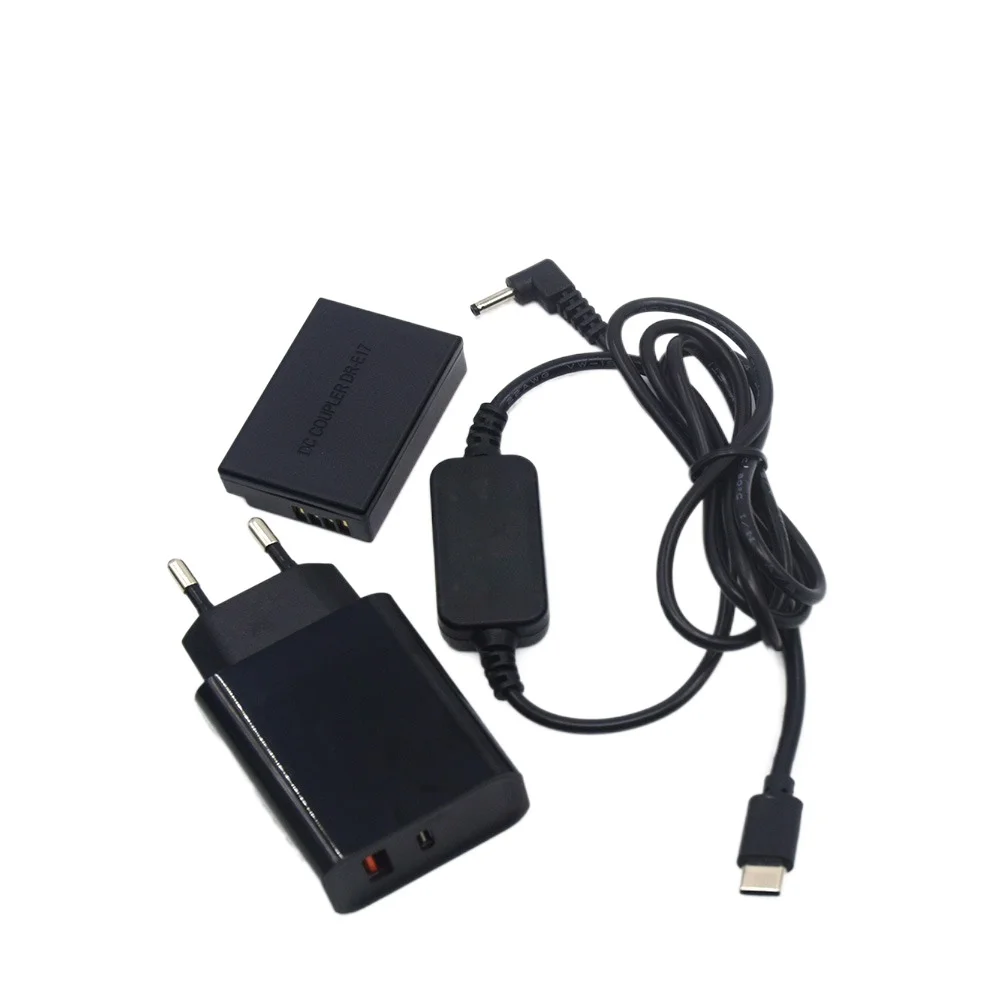 USB Type C Power Cable PD 3.0 Charger DR-E17 DC Coupler LP-E17 Dummy Battery for Canon EOS M3 M5 M6 EOS-M6 Mark II Cameras